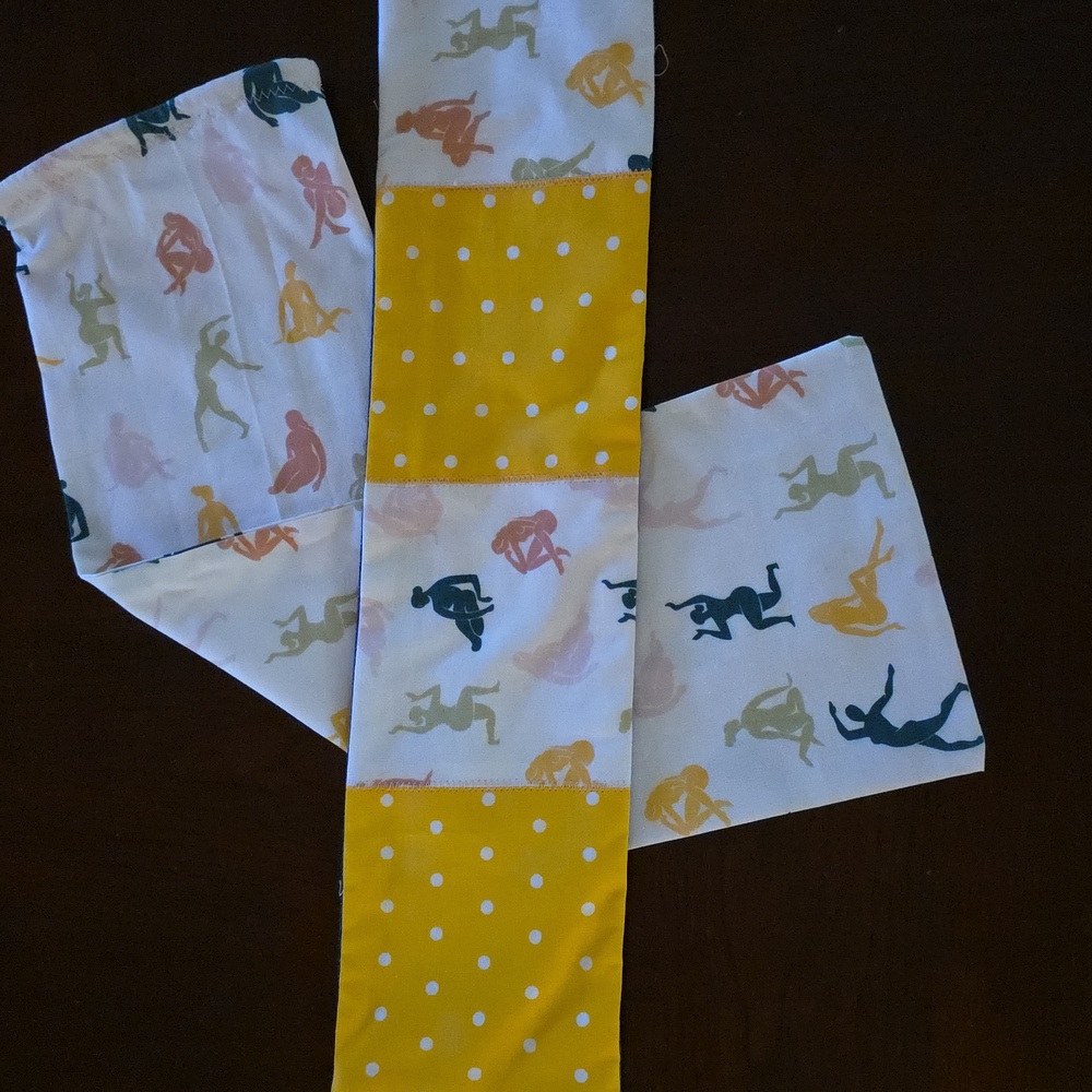 Upcycled Heat Pad/Wrap W Bag/Sleeve (Dance/ Yllw Dot). You Pick Your Scent